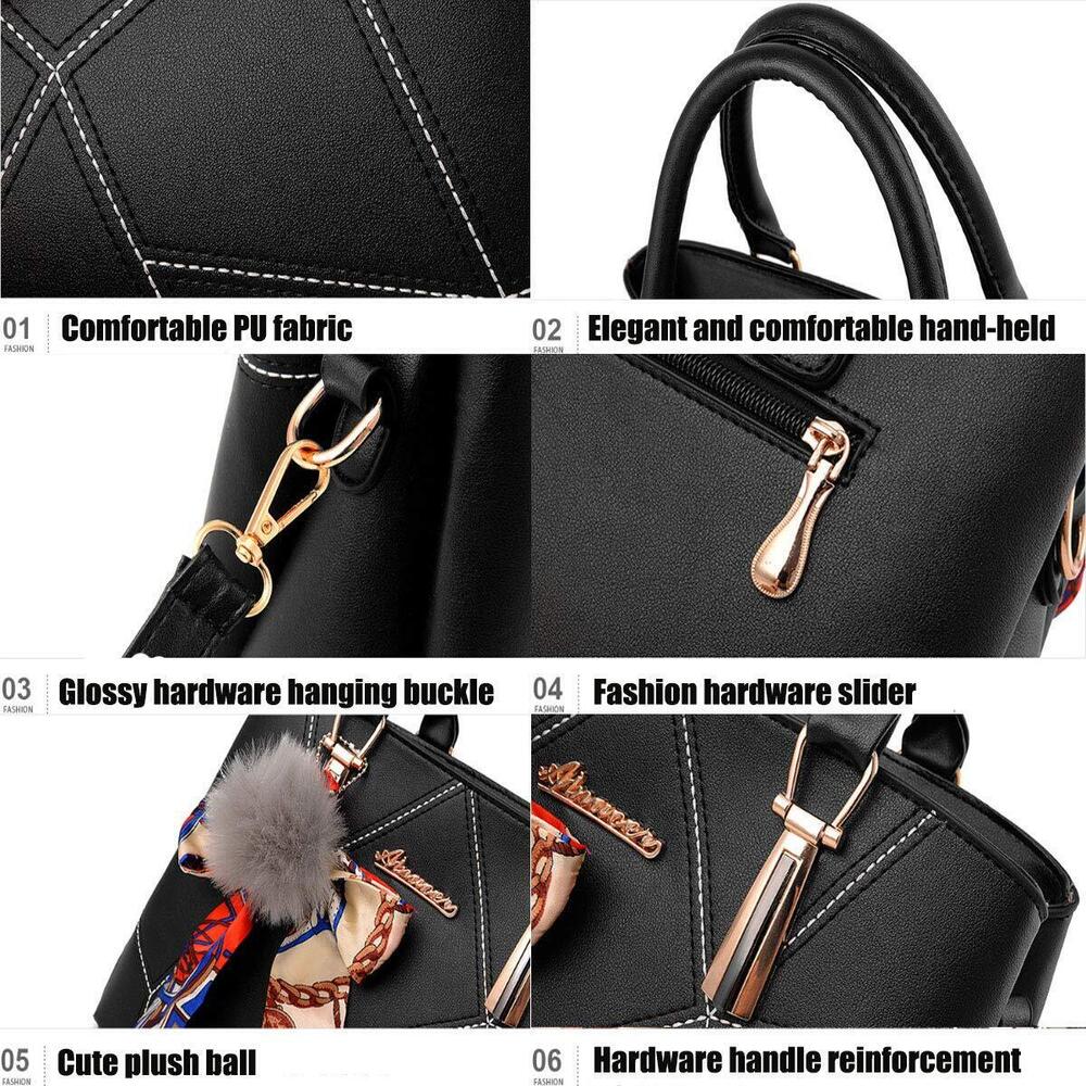 2164 Leather Handbags Purses Top-handle Totes Satchel Shoulder Bag - Picture 7 of 7